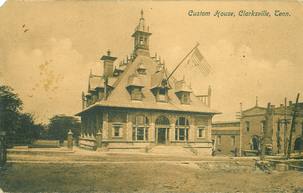 Archived image of recently constructed Customs House & U.S. Post Office, circa 1898.