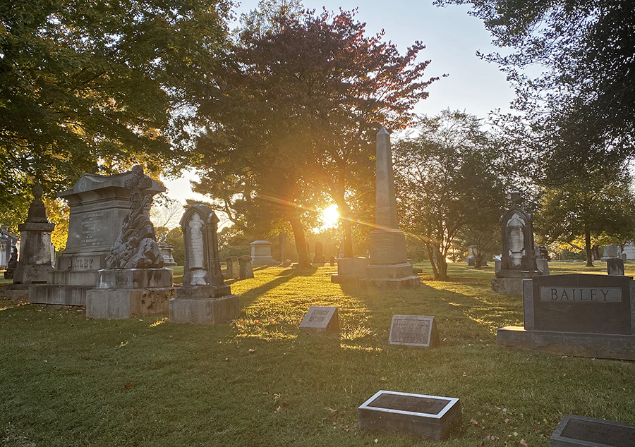 Sunset at Greenwood Cemetery