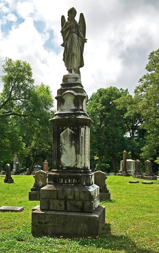 Ornate place markers at Greenwood Cemetery