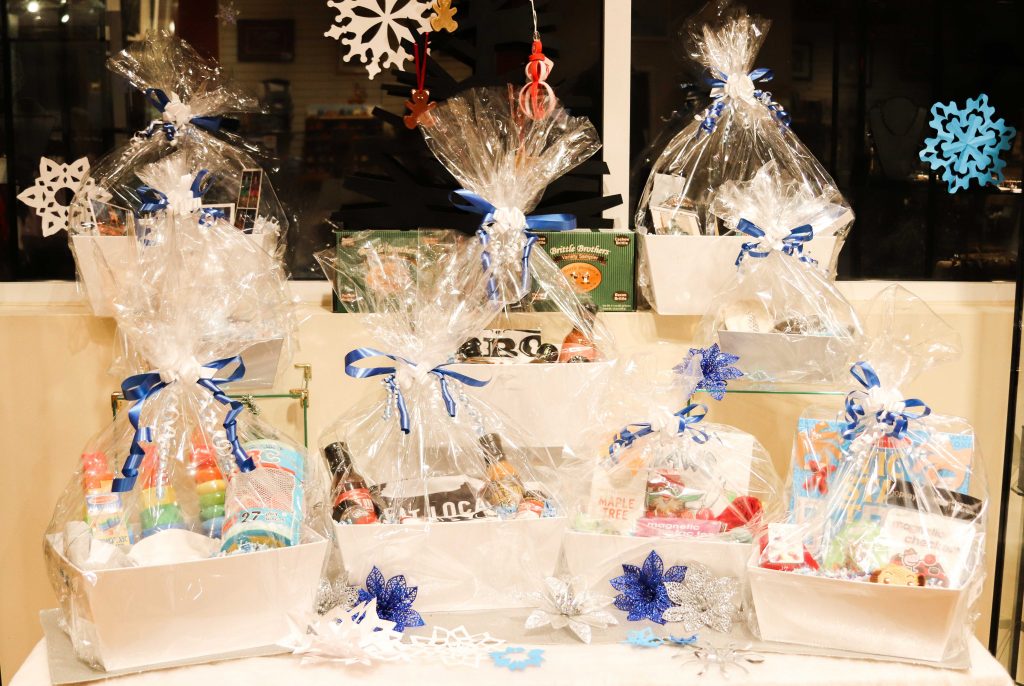 Gift basket display within Seasons: The Museum Store