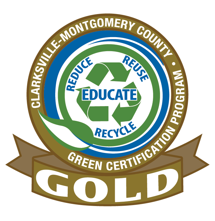 digital badge for clarksville-montgomery county green certification program gold status.