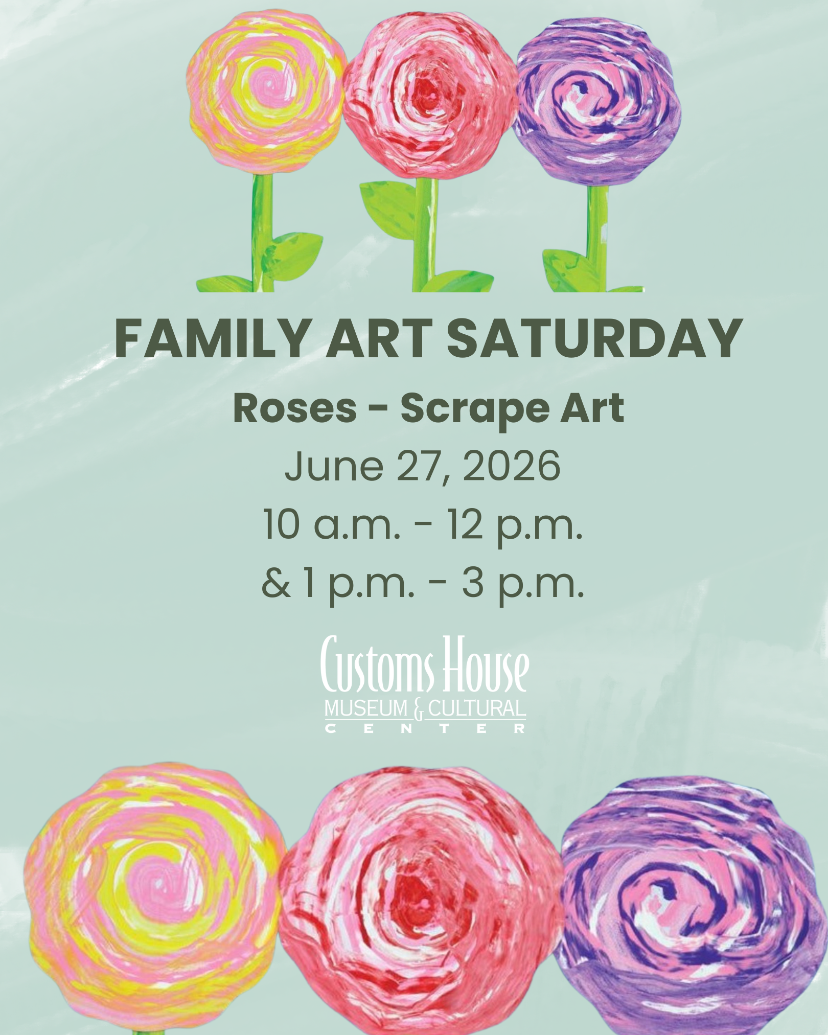 Family Art Saturday Rose Scrape Art