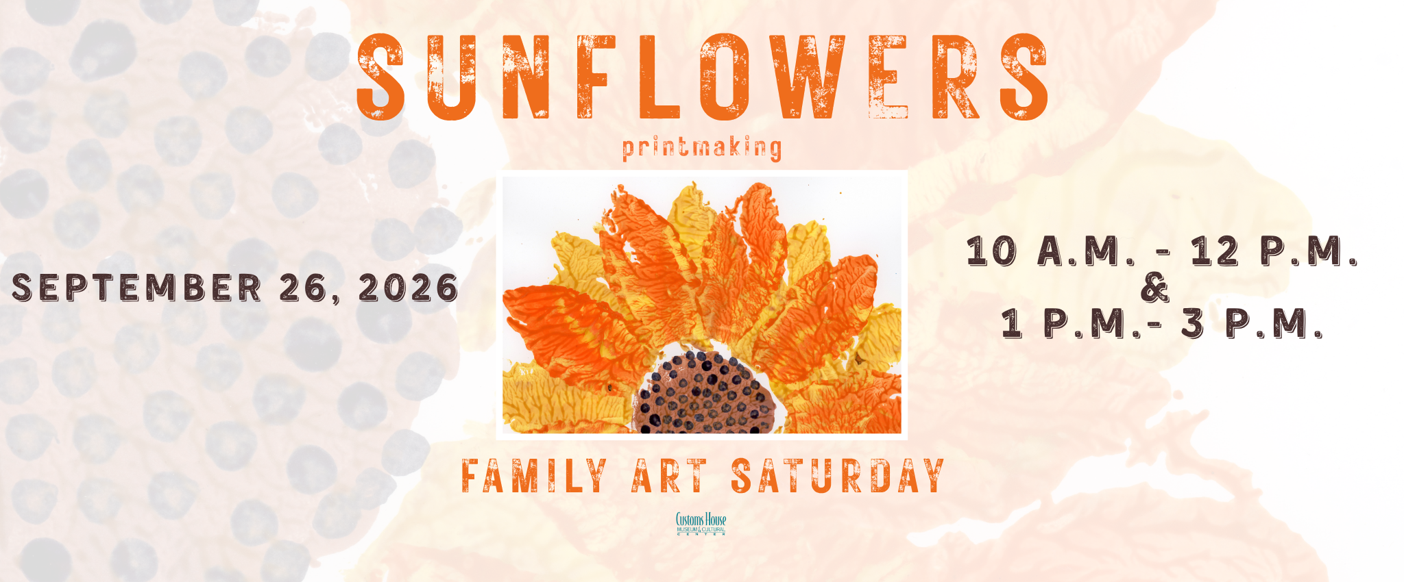 SUNFLOWERS printmaking Family Art Saturday